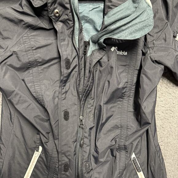 Columbia Interchange Bugaboo OmniTech Jacket Womens Small Black Hood Windbreaker - Picture 4 of 12